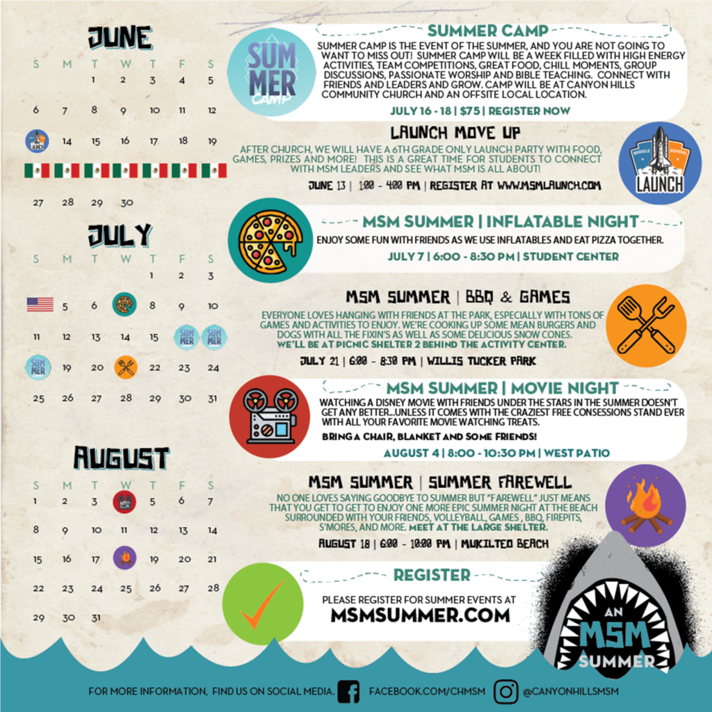 MSM Summer Events Canyon Hills Community Church