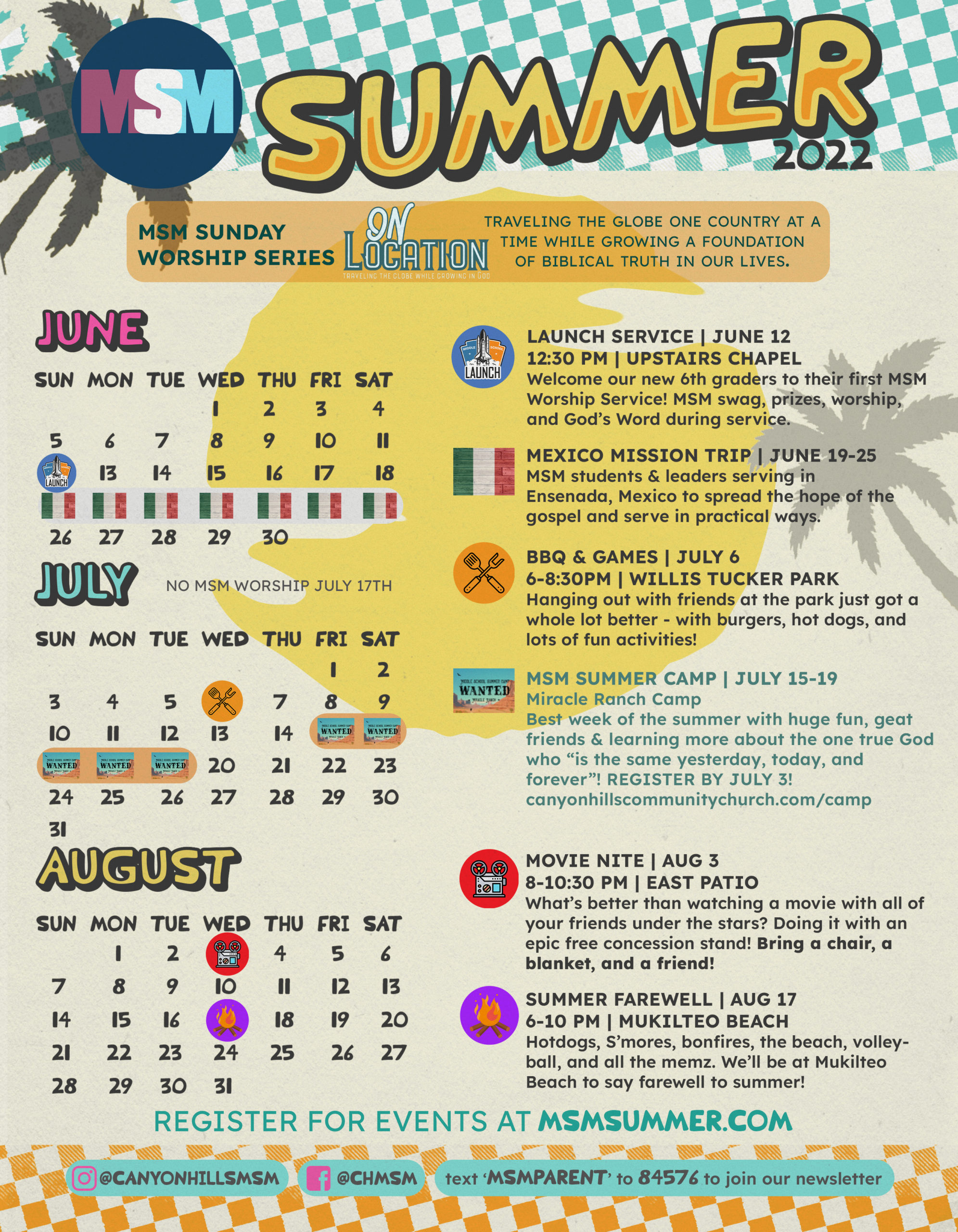 MSM Summer Events Canyon Hills Community Church