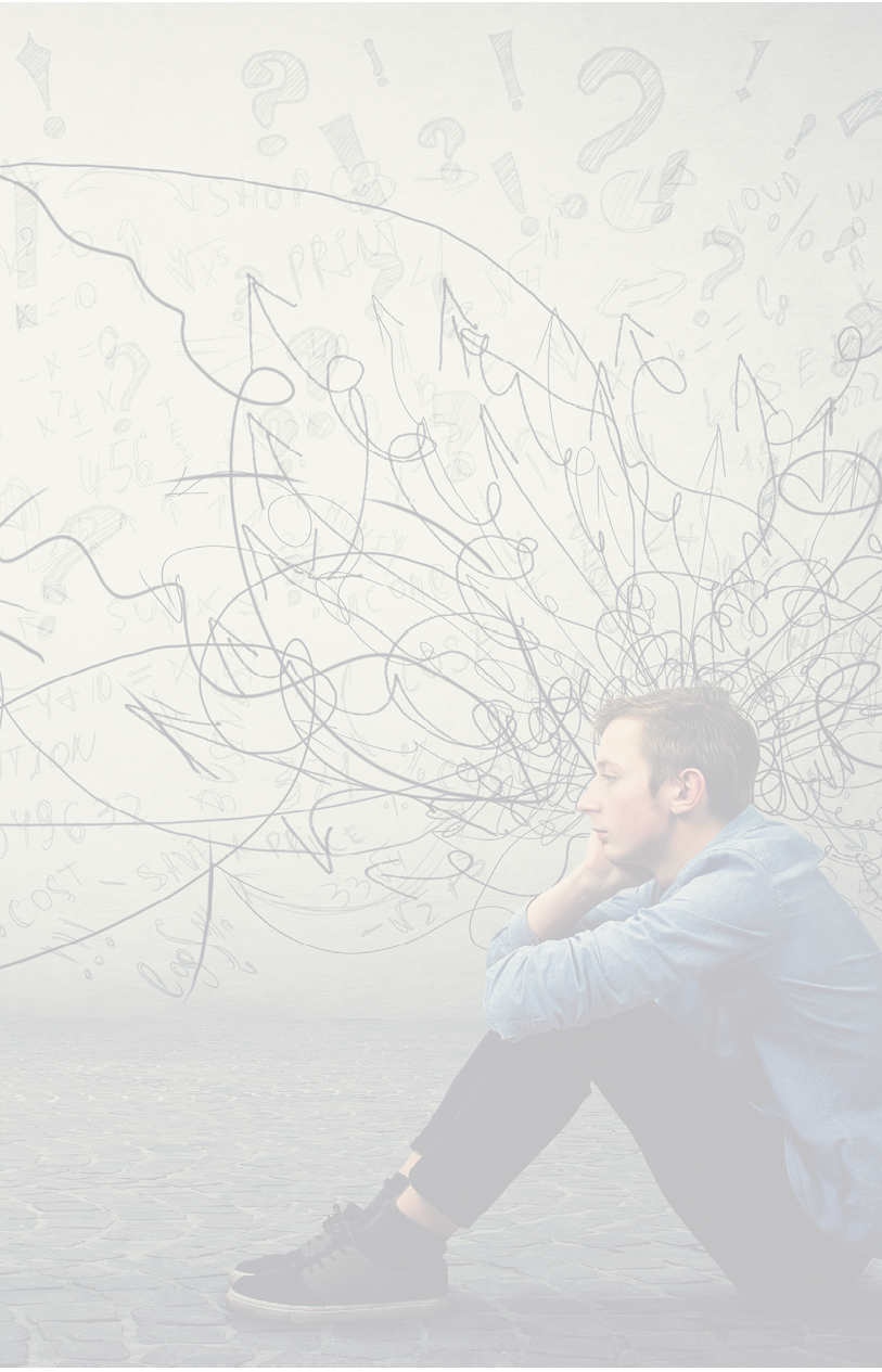 Upset and tired boy teenager sitting on the floor keeps hand to cheek looking thoughtfully and hopeless  Stressed student guy feels emotional discomfort, anxiety and mental health problems 